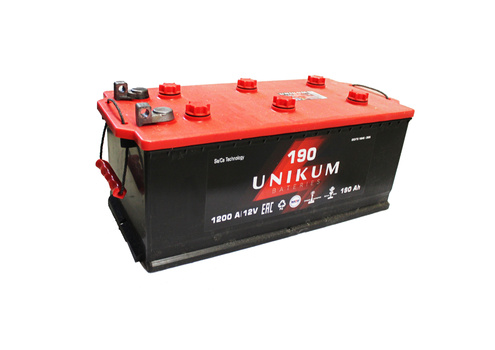 Аккумулятор 190Ач "UNIKUM" П.П. 524х223х223 болт