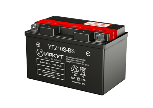 Аккумулятор 8,4Ач "ИРКУТ AGM YTZ10S-BS" П.П. 151х88х94