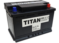 Аккумулятор 66Ач "TITAN STANDART" О.П. 278х175х190