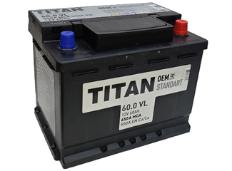 Аккумулятор 60Ач "TITAN STANDART" О.П. 242х175х190