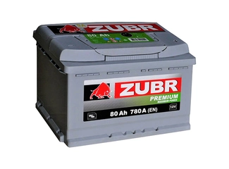 Аккумулятор 80Ач "ZUBR PREMIUM" П.П. 278х175х190