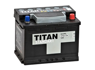Аккумулятор 62Ач "TITAN STANDART" О.П. 242х175х190