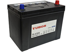 Аккумулятор 75Ач "TUBOR AGM D26" О.П. 261х175х220