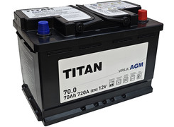 Аккумулятор 70Ач "TITAN AGM" О.П. 278х175х190
