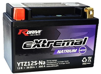 Аккумулятор 11Ач "RDrive eXtremal NATRIUM YTZ12S" П.П. 150х87х105