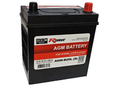 Аккумулятор 40Ач "R-Drive OEM AGM S34B20L (VOYAH/TOYOTA)" О.П. 201х135х224 Тонкие клеммы