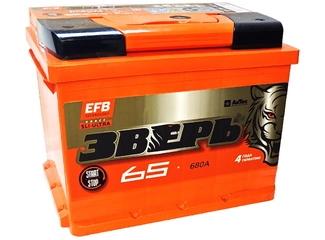 Аккумулятор 65Ач "ЗВЕРЬ EFB" О.П. 242х175х190
